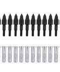 Carbon Arrow Inserts And Tips Kit For Carbon Arrows, 12 Pcs Precision Machined Aluminum Inserts With 12 Pcs Tips, 12.6 Grain Weight Each