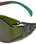 Over The Glass Safety Glasses With IR Filter Shade 5.0 Lens, Lightweight OTG Eye Protection For Prescription Wear, black temple view