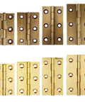 Two Pack Brass Door Hinges 1 To 3 Inch For Cabinets Drawers And Wooden Boxes, Easy Install Butt Hinge, Durable Brass Finish