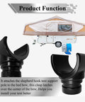 4 Pcs 4757 4301 Pop Up Camper Bed Support Clasp Kit, durable black clasps for tent poles securing center bow