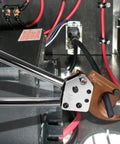 Beefed Up Heavy Duty Ratchet Cable Cutters for Copper and Aluminum Wires cutting a cable, showcasing clean and precise cut in use.