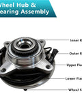 Front Wheel Bearing Hub Assembly 515119 For 2009 2010 Ford F-150 4WD 2 Pack Front Left And Right, 6 Bolts, ABS Sensor, 4 Bolt Square Flange