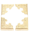 10 Pcs Badass Gold Metal Embossed Corner Protectors Covers For Photo Frames And Craft Boxes Premium Iron Heavy Duty Guards Smooth Finish Sturdy Mini Size Protection Kit corner protectors with embossed design, gold metal, mini size, pack of four