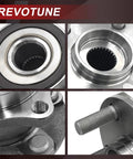 Close-up of Two Piece Rear Wheel Bearing And Hub Assembly 5 Lug Set Fits Scion FR S Toyota 86 GR86 Subaru 2008-2020 Replacement