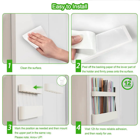 Easy installation steps for Slick Silicone Straw Holder For Cabinet Door Sturdy Reusable Straw Organizer And Dispenser Bpa Free Kitchen Storage Rack.