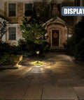 Six Pack 1.5W LED Outdoor Pathway Lights Low Voltage Kit With 100 Lumen Warm White 3000K Bronze Metal illuminating garden path
