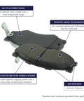 Centric POSI-QUIET front brake pad for Acura/Honda vehicles; black backing plate with friction material