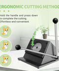 Circle Cutter For Button Making, 1.38 Inch Cutting Diameter 35mm Round Punch, ergonomic die cut machine with lever in use
