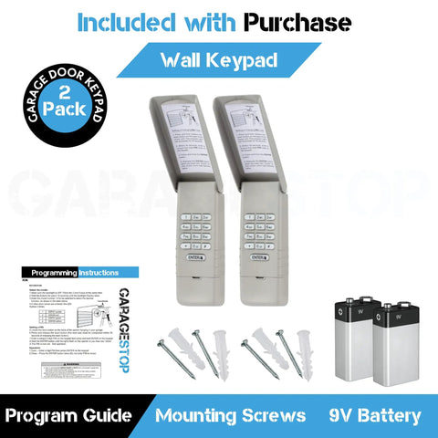 877LM Compatible Keypad For LiftMaster Chamberlain Craftsman Wireless Garage Door Openers with batteries and screws