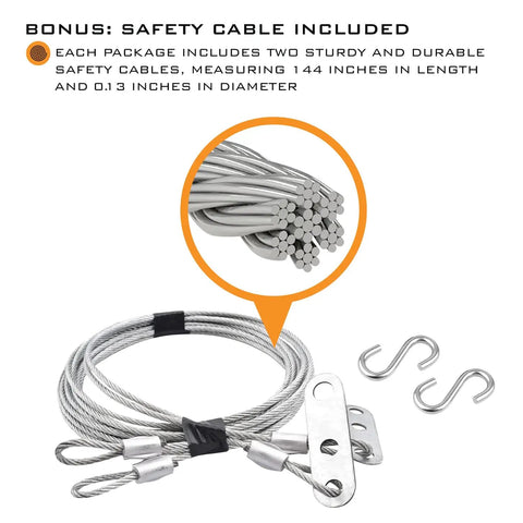 Beefy Heavy Duty Double Looped Garage Door Extension Springs For 7ft High Doors 160 LB Brown With Black Coated Finish No Lubrication Needed Rugged Replacement safety cables
