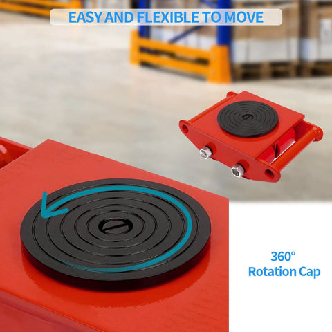 Heavy Duty Machinery Mover 6 Ton 13200 Lb Capacity Four Wheel Dolly Skate With 360 Degree Rotation Cap for industrial use