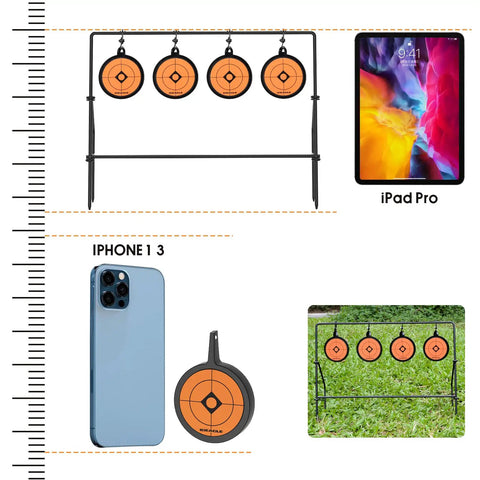 Auto Resetting Steel Target For Airsoft BB Gun And Pellet Gun Shooting Outdoor Spinner Target With 0.4 Inch Thick Plates