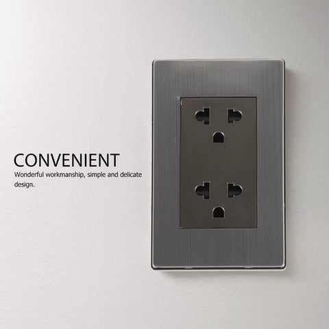 Heavy-Duty 6-Hole Circular Wall Outlet Socket Cover In Rust-Free Stainless Steel With Rock-Solid High Current 220V 16A Support For Demanding Appliances And Easy Wipe Down Care For Home Office Projects That Demand Zero Hassle Reliability.