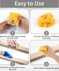 No Sweat Dust Management Tack Cloths For Woodworking And Sanding, 17 Inch Nonwoven Tack Rags shown in use for dust removal steps.
