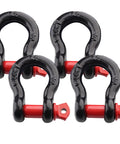 4 Pack 1/2 Inch D Ring Shackles Heavy Duty Tow Shackles With Screw Pin For Winch And Off Road Vehicle Recovery 12 Ton Break Strength Red And Black
