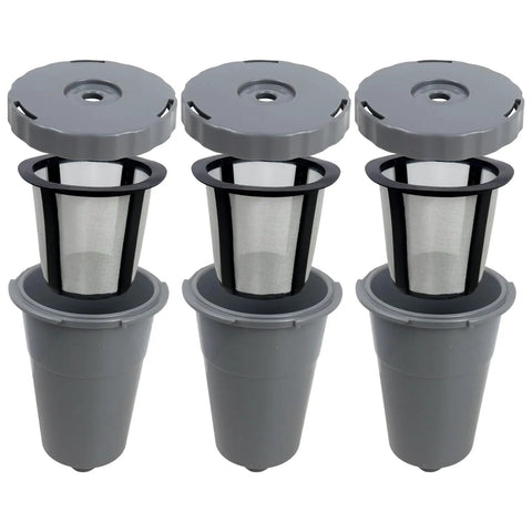 Keurig Compatible Reusable Coffee Filter 3 Pack For K55 Series Lets You Brew Coffee Or Tea Gray Eco Friendly Replacement