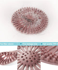 Flexible Hair Catcher Drain Strainers For Bathroom Sink And Shower In TPR Material No Fuss Hair Trap Covers In Brown