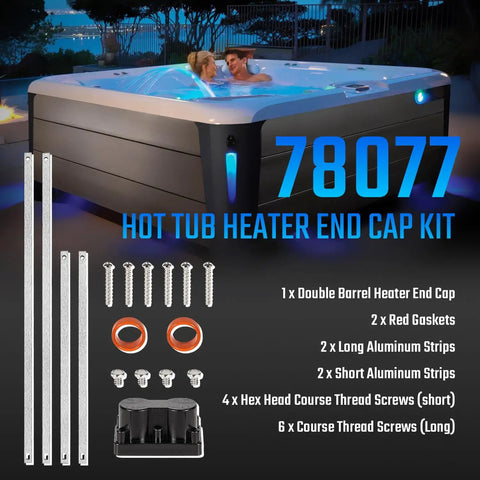 All In One Hot Tub Heater End Cap Kit With Rubber Gaskets Aluminum Strips And Screws Universal Fit For Hot Spring Limelight