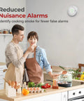 Hardwired Smoke And Carbon Monoxide Alarm With Battery Backup Smart Dual Sensor in a modern kitchen setting.