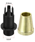 Close-up of Gold Tone Metal Cable Glands Strain Relief Cord Connectors, 5 Pack, For Wiring, Fits Wires Up To 6.5mm, Easy Install.