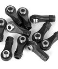 Beefy Two Point Five Millimeter Tie Rod End Link Ball Joint Set For 1 18 TRX4M Bronco Defender RC Car Ten Piece Replacement Steering Linkage Easy Install Durable With Two Point Five Millimeter Aperture, black metal links