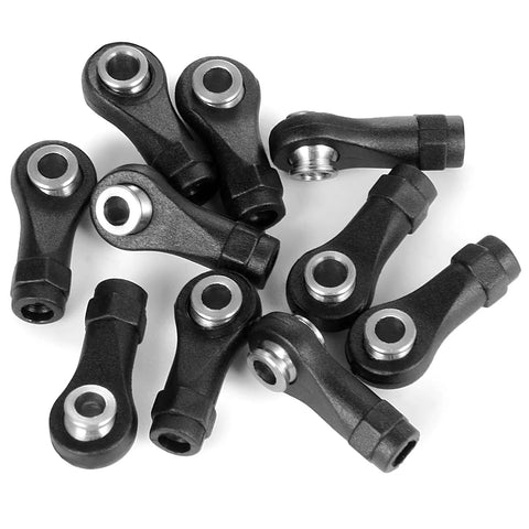 Beefy Two Point Five Millimeter Tie Rod End Link Ball Joint Set For 1 18 TRX4M Bronco Defender RC Car Ten Piece Replacement Steering Linkage Easy Install Durable With Two Point Five Millimeter Aperture, black metal links
