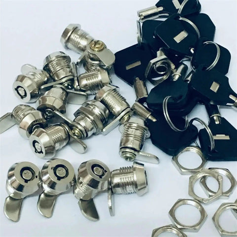 Drawer Tubular Cam Lock For Home Security With Nickel Plated Cylinder Lock For Cabinet Drawer Mailbox And Door Includes 2 Keys MS102 1Pc