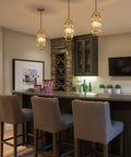 Three Pack Gold Crystal Pendant Lights Set for Kitchen Island and Hallway Sparkling Crystal Beads Easy Install Ceiling Hanging Fixtures