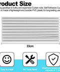 Self Adhesive Curtain Track For No Drill Ceiling Or Wall Mount 9.8 Ft Curtain Rail With Smooth Glide For RV Trailer And Home Easy Install Heavy Duty Adhesive Ceiling Track System, 33cm PVC track