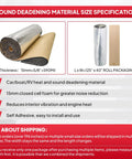Heavy Duty 590 Mil Sound Deadening Foam Roll 125 X 40 Inches closed cell noise barrier in rolled packaging for cars and boats.