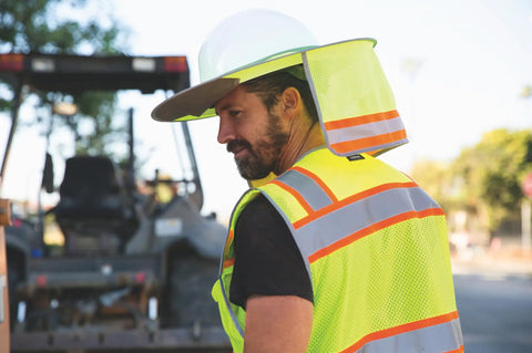 High Visibility Reflective Full Brim Sun Shield That Fits Over Hard Hats Unisex Lime Shade Sun Protection Heat And Glare Reduction