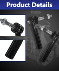 Close-up of Six Piece Tie Rod End Kit With Boots For 2007 Through 2014 Chevrolet Silverado Tahoe Suburban And 2007 Through 2013 GMC Sierra