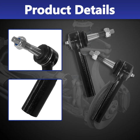 Close-up of Six Piece Tie Rod End Kit With Boots For 2007 Through 2014 Chevrolet Silverado Tahoe Suburban And 2007 Through 2013 GMC Sierra