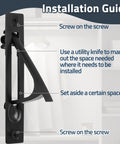 Two Pack Recessed Pocket Door Edge Pull Handles In Matte Black installation guide with screws and utility knife instructions.