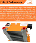 Heavy Duty Hydraulic Oil Cooler With Fan 12V DC 48W Air Cooled Oil Radiator Heat Exchanger Delivers 20 Liters Per Minute Replacement AW0607T-CA