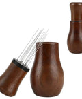 Espresso Coffee Stirrer Tamper And Leveler Tool For Bean Grinder Ground Coffee Distributor Needle Whisk with wooden handle