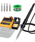Cordless Soldering Iron Kit With 90W Digital LED Display, 5 tips, solder wire, 20V 60V Flex battery compatible, battery not included
