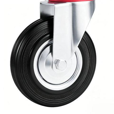 Whisper Quiet Heavy Duty Rubber Swivel Caster Wheel close-up detail, scratch-free for furniture movers, floor protection