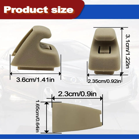 Product size of Two Pack Beige Sun Visor Clips For Chevy Silverado 1500 Tahoe And GMC Sierra 1500 Yukon 2007-2013, Auto Retainer