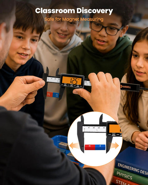 No Fuss Six Inch Digital Caliper With Quick Charge Rechargeable Battery And Bright Orange Panel Delivered For Epic Diy Projects Smooth Shop Work And Straight Up Home Fixes Always Ready