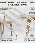 4 Pack Adjustable Flat Mending Plates With Single Slot Stainless Steel Repair Brackets For Wood Furniture