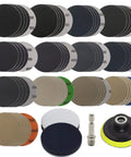 65 Piece 3 Inch Sanding Disc Set With M10 Backing Pad And 2 Interface Pads Wet Dry Sandpaper Range From 60 To 10000 Grit