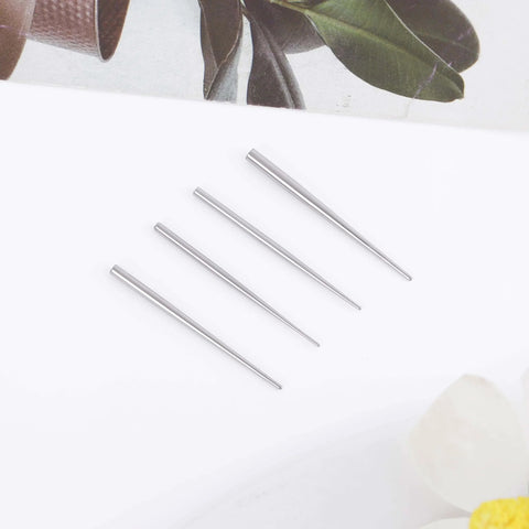 4 Piece Stainless Steel Piercing Taper Kit With Internal Threaded External Threaded And Push In Pin Insertion Pins 14G 16G 18G