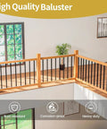 60 Pack 36 Inch Rectangle Metal Deck Balusters Kit With End Caps And Screws For Decks Porches Stairs And Outdoor Railings Upgrade Tough As Nails Waterproof And Corrosion Resistant Spindles installed on a porch