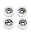 4 Pcs White Nylon Roller Idler Pulley With 608Z Bearing For Sliding Doors And Conveyor Systems, durable idler wheels for smooth gliding.