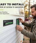 Person installing Badass Rv Level Bubbles 4 Pack With Crisp Graduated Scale And UV Resistant Green Liquid Fade Free High Viz Level Indicator.