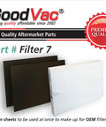 Replacement Filter Kit For Sharp FP A60UW And FP A80UW Air Purifiers, includes two black carbon pre-filters and a white main filter.