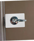 Stainless Steel Door Reinforcement Plate Set 6 Pieces No Drilling Deadbolt Cover and Repair Panel installed on apartment door