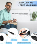 Bluetooth Voice Amplifier With Lapel Mic And Headset Microphone Pack, man using microphone, close-up of mic features