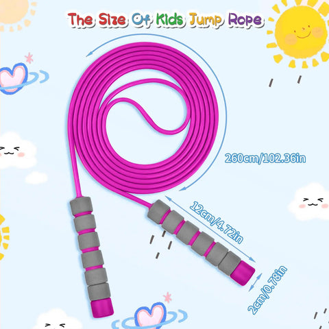 Kids Jump Rope For 8 To 12 Year Olds Safe Non Toxic PVC Rope With No Tangle Easy Grip Durable Lightweight Jump Rope